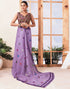 Sudathi Ready To Wear Dusty Purple Printed Chanderi Saree