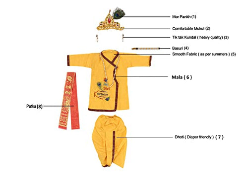Krishna Fabric Janmashtami Costume