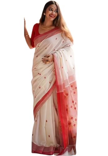 Vasthrlay Women's Kalamkari Wedding Swastik Saree With Blouse Piece