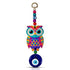 Multi Colored Owl Shaped Blue Glass Evil Eye Hanging