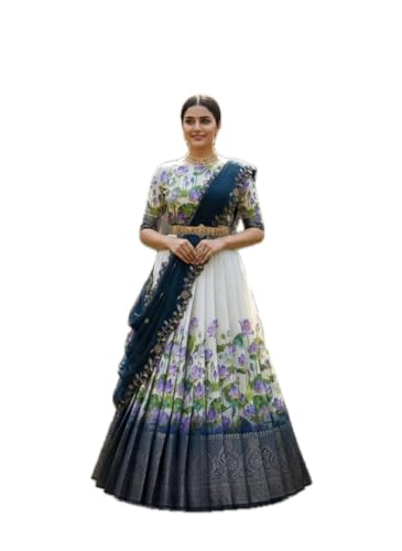 Vasthrlay Indian Traditional Kanjivaram Half Saree Silk Lehenga Choli