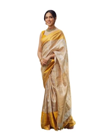 Vasthrlay Yellow Kanjivaram Wedding Saree