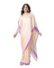 Vasthrlay Printed Kaftan Freehand Peach Women's Floral Satin Silk Saree