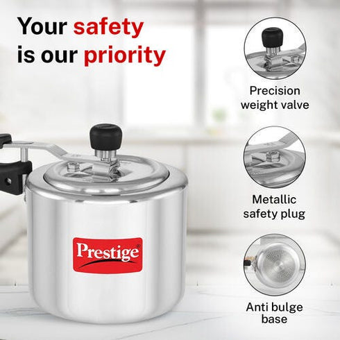 Prestige Nakshatra Plus Svachh Aluminium Spillage Control Pressure Cooker 3 L Silver