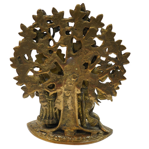 Brass Radha Krishna Tree Idol 4368g Set 1