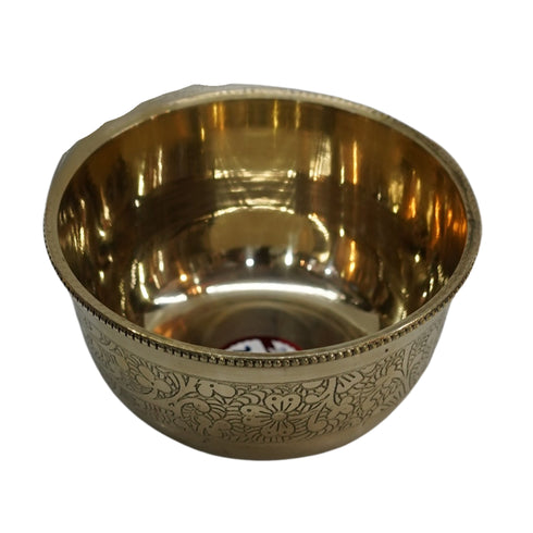 Brass Floral Etching Bowl 209g