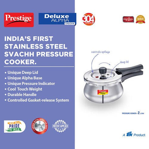 Prestige Deluxe Alpha Svachh Stainless Steel Spillage Control Handi 4 L