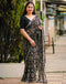 Sudathi Black Printed Georgette Saree
