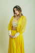 Kzari Lemon Yellow Crop Top and Skirt Set