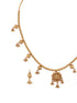 Gold Plated Gold Beads Delicate Temple Goddess Lakshmi Pendant Minimal Jewellery Set