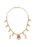 Gold Plated Gold Beads Delicate Temple Goddess Lakshmi Pendant Minimal Jewellery Set