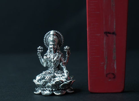 Pure Silver Antique Lotus Laxmi 33.91g By Mahita Collections
