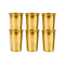 Pure Brass Plain Water Drinking Glass | Pack of 6