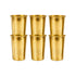 Pure Brass Plain Water Drinking Glass | Pack of 6