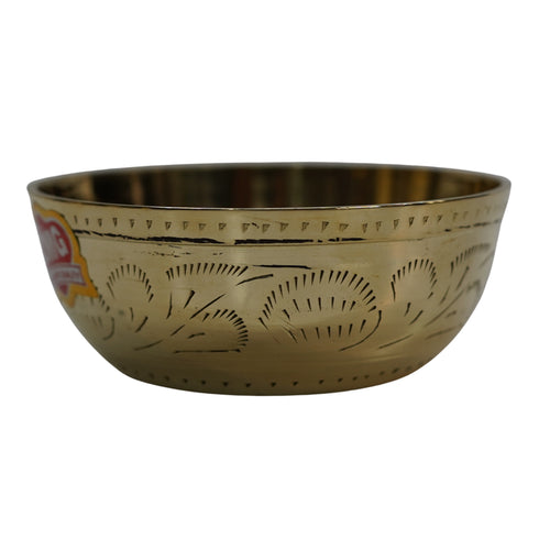 Brass Floral Etching Bowl for Dining & Pooja (Pack of 1) 141g