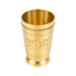 Pure Brass Embossed Design Tumbler Glass | Pack of 1
