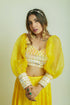 Kzari Lemon Yellow Crop Top and Skirt Set