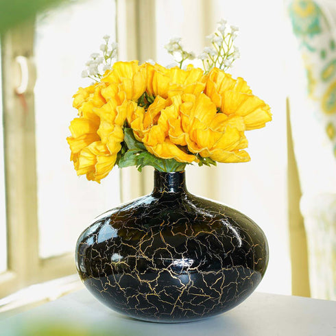 Behoma Crackle Vase – Black