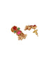 Gold Plated Enamelled Invisible Chain Delicate Temple Goddess Lakshmi Pendant Minimal Jewellery Set