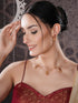 Gold Plated Enamelled Invisible Chain Delicate Temple Goddess Lakshmi Pendant Minimal Jewellery Set