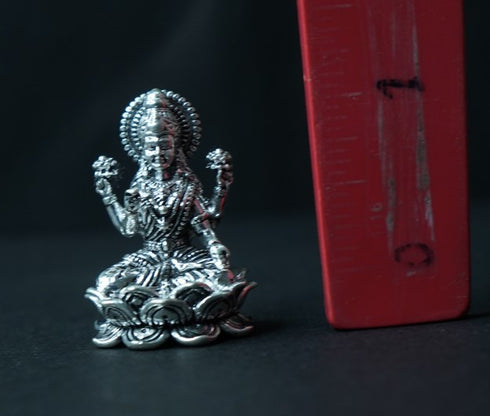Pure Silver Antique Lotus Laxmi 34.11g By Mahita Collections