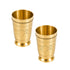 Pure Brass Embossed Design Tumbler Glass | Pack of 2