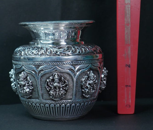 Pure Silver Antique Ashta Laxmi Lota 346.33g By Mahita Collections
