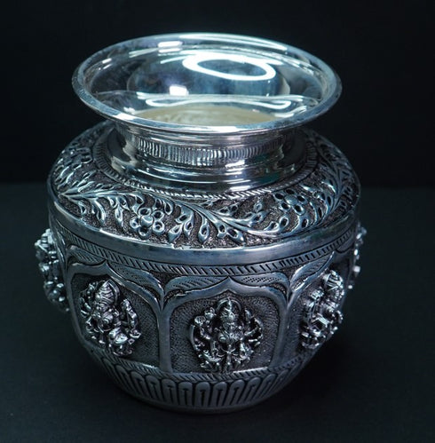 Pure Silver Antique Ashta Laxmi Lota 346.33g By Mahita Collections
