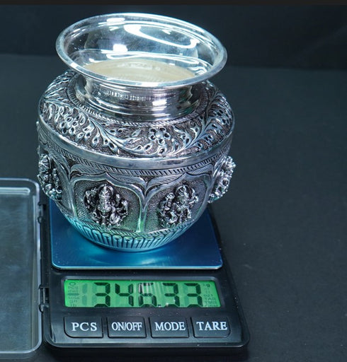 Pure Silver Antique Ashta Laxmi Lota 346.33g By Mahita Collections