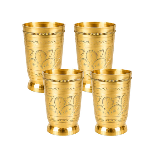 Pure Brass Drinking Glass | Pack of 4