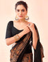 Sudathi Black Printed Georgette Saree