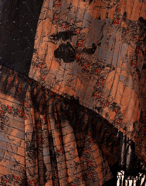 Sudathi Black Printed Georgette Saree