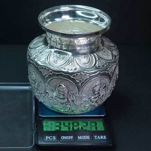 Pure Silver Ashta Laxmi Lota 348.27g By Mahita Collections
