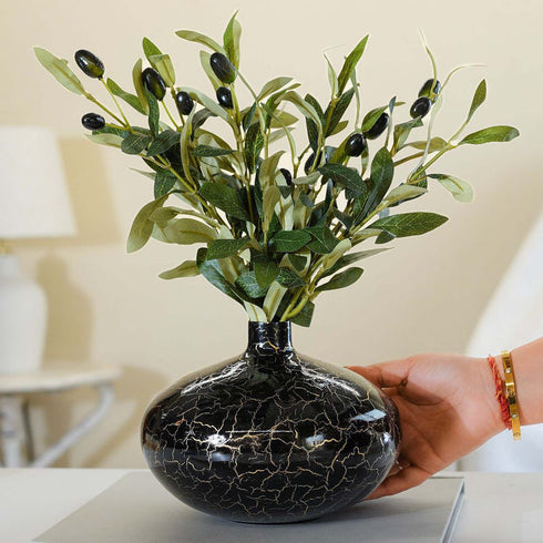 Behoma Crackle Vase – Black