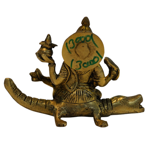 Brass Ganga Devi Spiritual Idol for Temple 745g