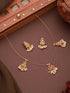 Gold Plated Pearl Beaded Invisible Chain Temple Goddess Lakshmi Motif Pendant Jewellery Set