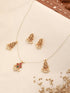 Gold Plated Pearl Beaded Invisible Chain Temple Goddess Lakshmi Motif Pendant Jewellery Set