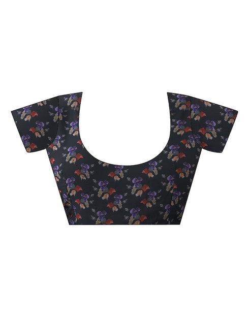 Sudathi Black Printed Georgette Saree