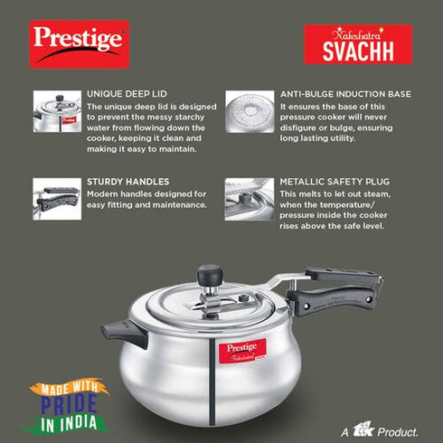 Prestige Nakshatra Plus Svachh Aluminium Spillage Control Handi 6.5 L