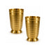 Pure Brass Embossed Design Tumbler Glass | Pack of 2