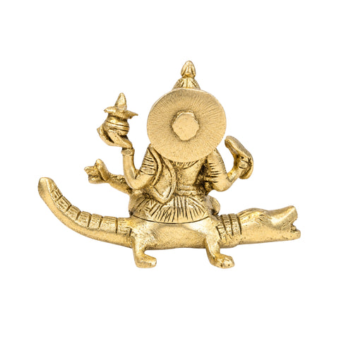 Brass Ganga Devi Spiritual Idol for Temple 745g