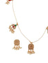 Gold Plated Pearl Beaded Invisible Chain Temple Lakshmi Motif Pendant Jewellery Set