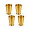 Pure Brass Embossed Design Tumbler Glass | Pack of 4