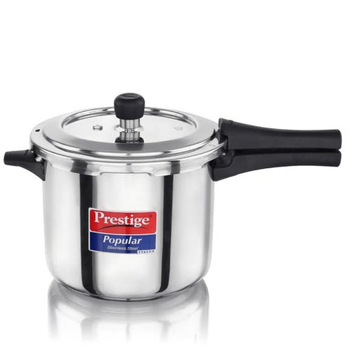 Prestige Popular Svachh Spillage Control Stainless Steel Pressure Cooker 5 L Silver
