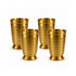 Pure Brass Embossed Design Tumbler Glass | Pack of 4