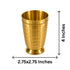Pure Brass Embossed Design Tumbler Glass | Pack of 4