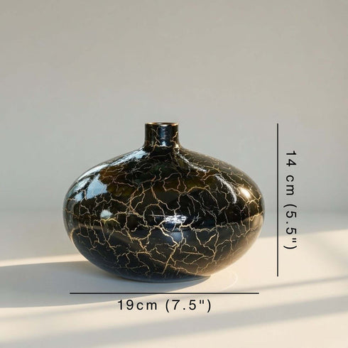 Behoma Crackle Vase – Black