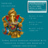 Tamas brass Ganesha adorned with turquoise stones and wearing a turban idol/statue