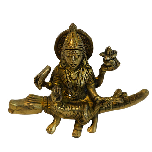 Brass Ganga Devi Spiritual Idol for Temple 745g