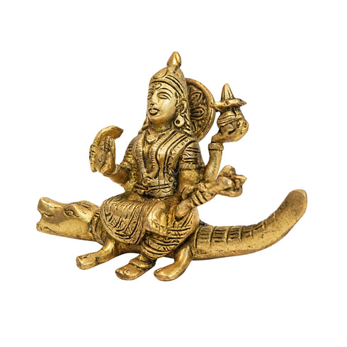Brass Ganga Devi Spiritual Idol for Temple 745g